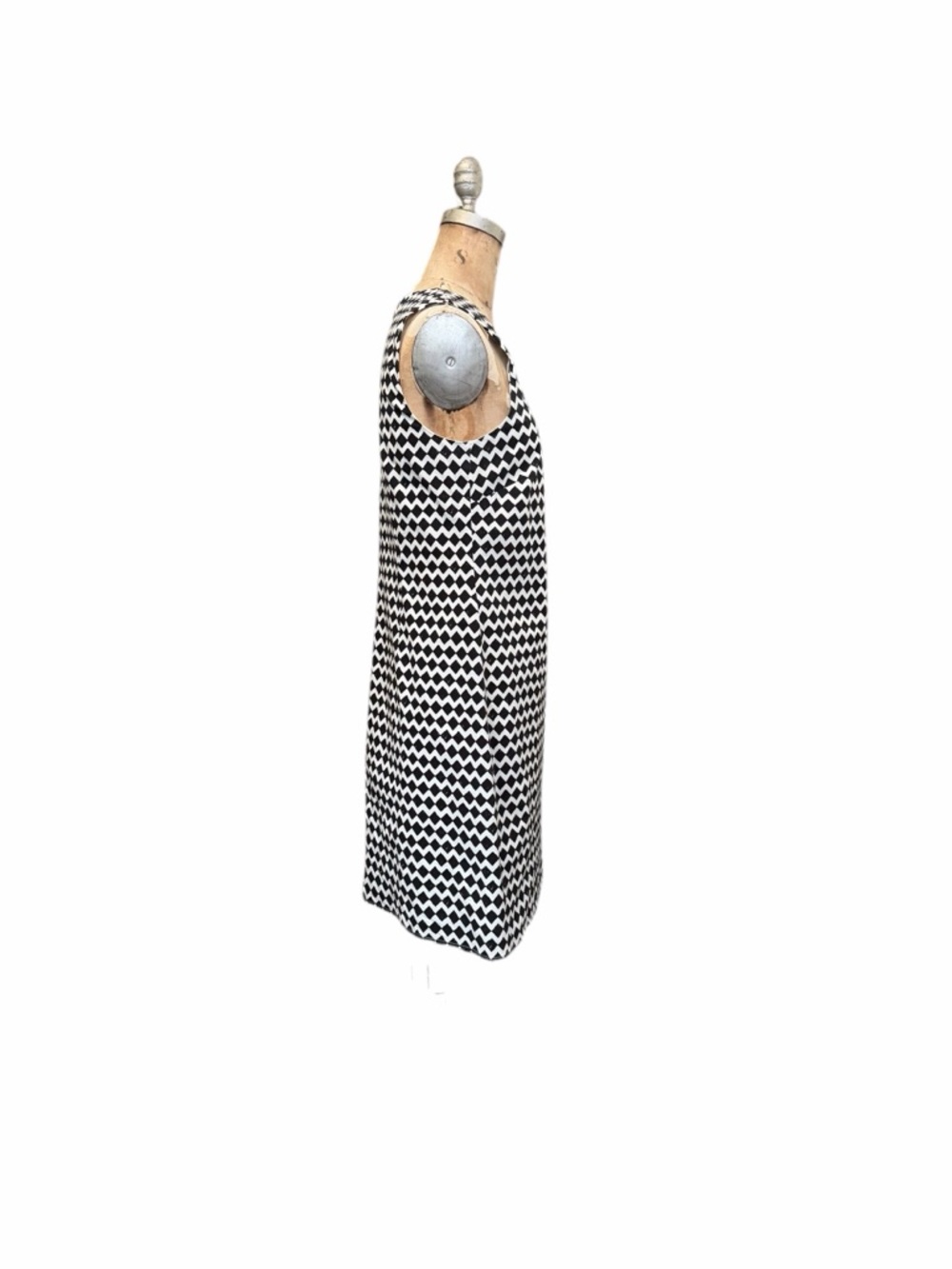 Theory NWT Adraya Pitch Cotton Black & White Geometric Sleeveless Shift Dress 6 - Picture 4 of 9